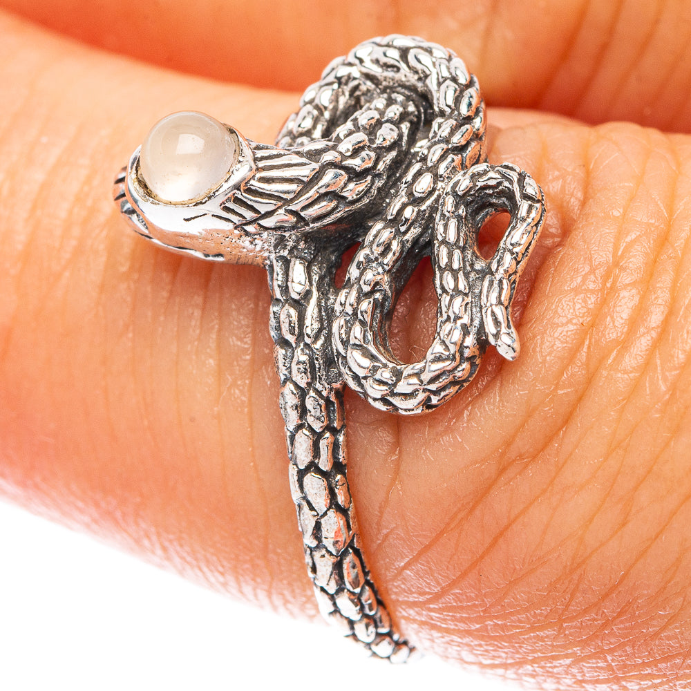 Rose Quartz Snake 925 Sterling Silver Ring Size 6.75 (925 Sterling Silver) R5475
