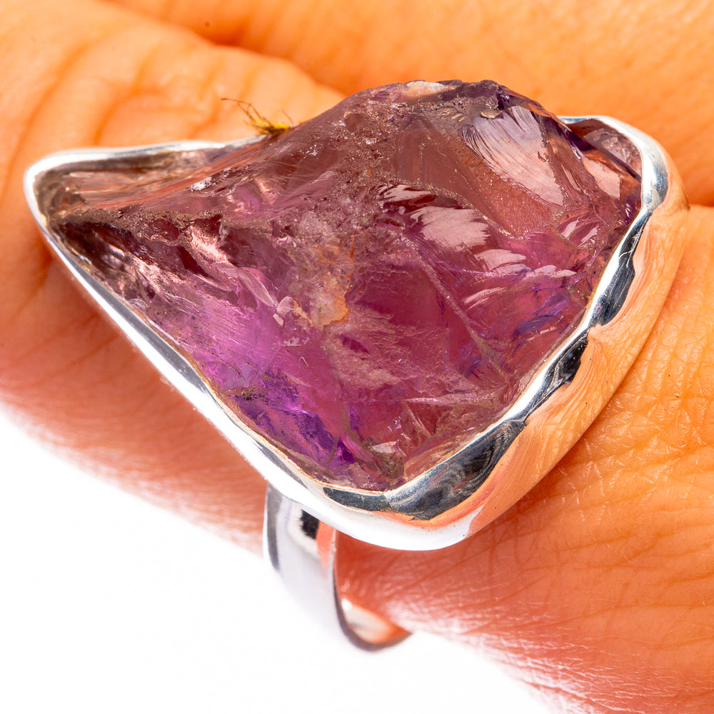 Large Raw Amethyst Ring Size 10 (925 Sterling Silver) R141168