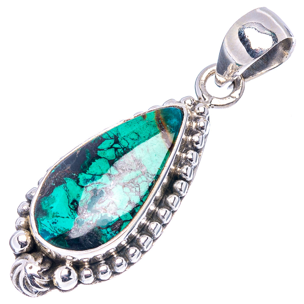 Chrysocolla Pendant 1 3/8" (.925 Sterling Silver)