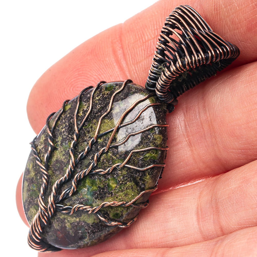 Dragon's Blood Jasper Tree of Life 2" (Oxidized Copper)