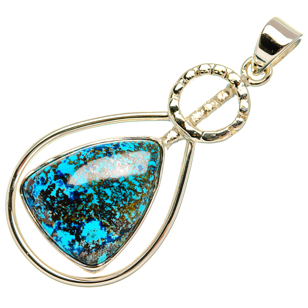 Premium Shattuckite 925 Sterling Silver Pendant 1 7/8" (925 Sterling Silver) PD37752