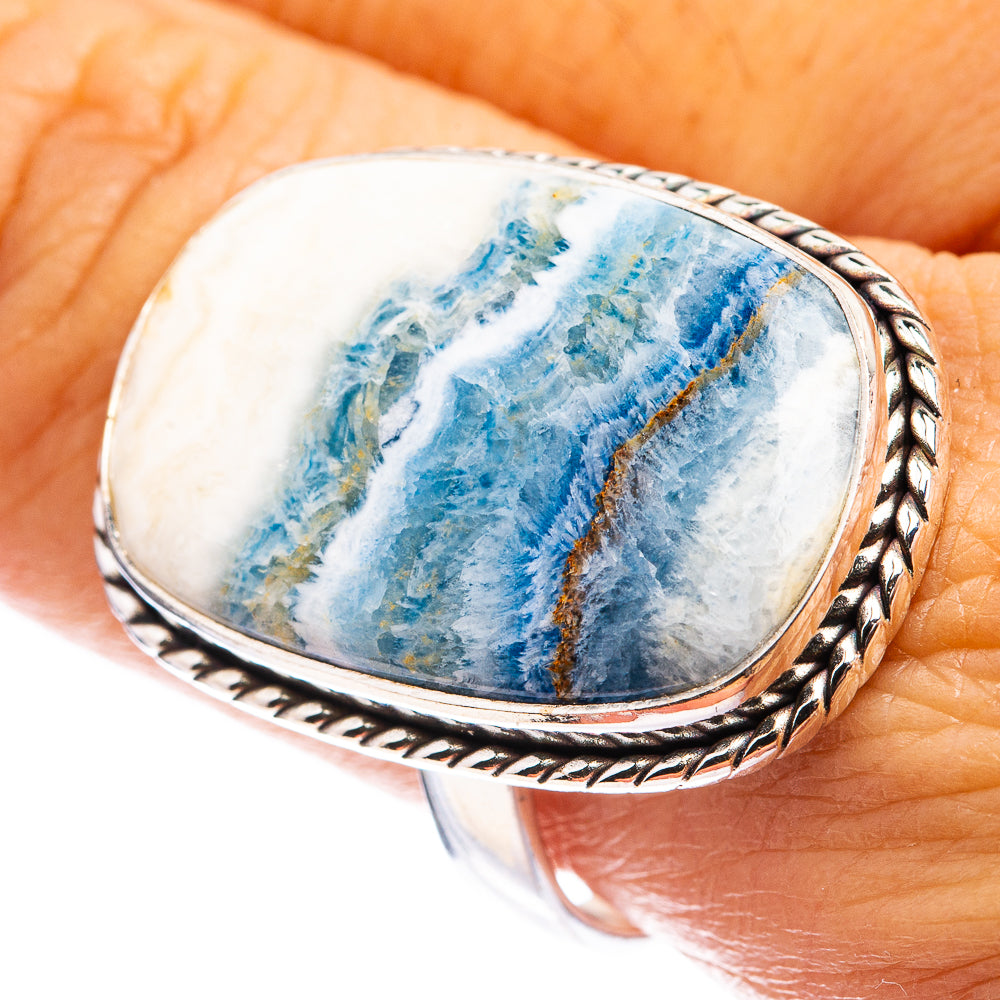 Blue Scheelite Ring Size 10 (925 Sterling Silver) R142836