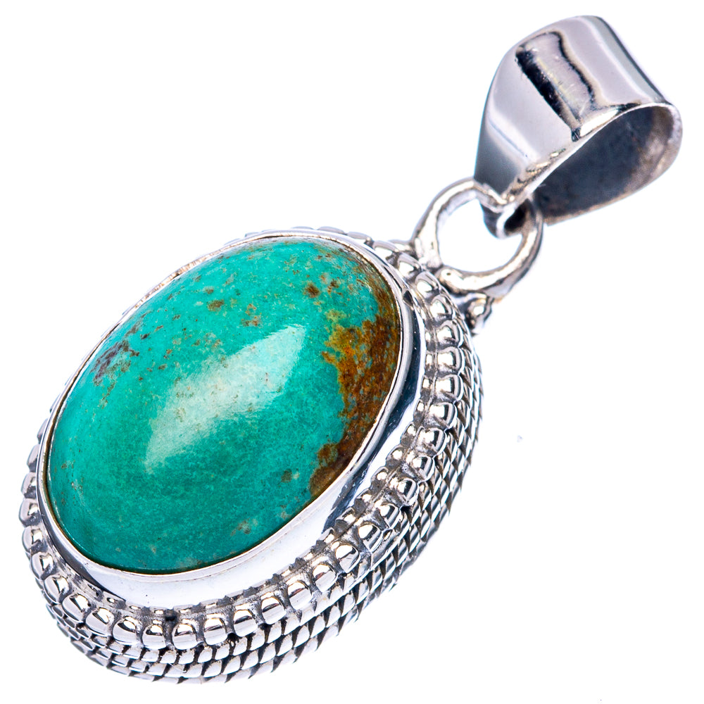 Kingman Turquoise Pendant 1 1/8" (925 Sterling Silver) P42815