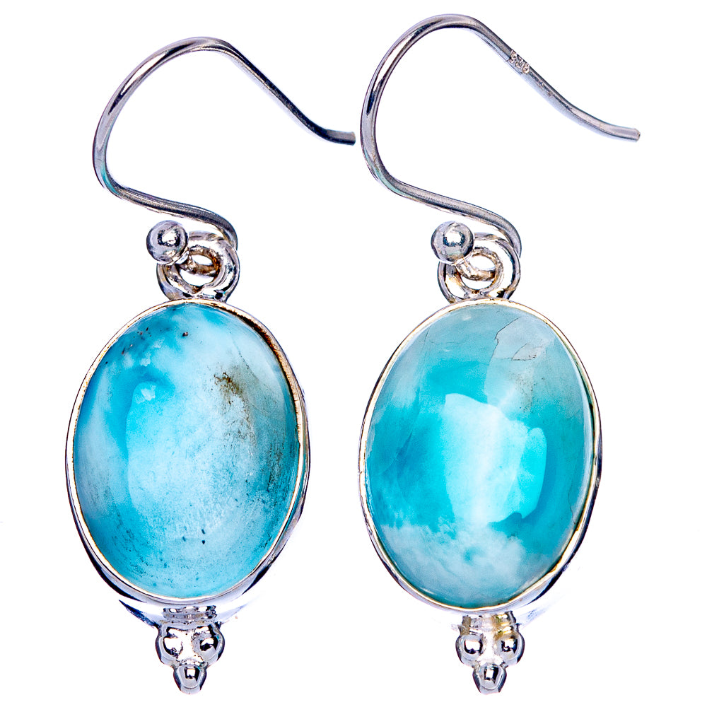 Larimar Earrings 1 3/8" (925 Sterling Silver) E1875