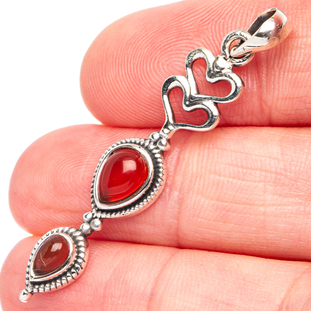 Carnelian Pendant 1 3/4" (925 Sterling Silver) P45429