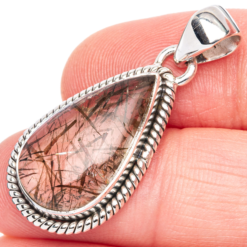 Rutilated Quartz Pendant 1 3/8" (925 Sterling Silver) P41965