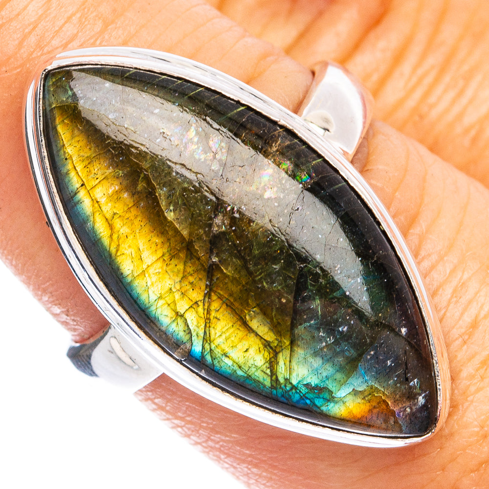 Labradorite Ring Size 8 (925 Sterling Silver) R8452