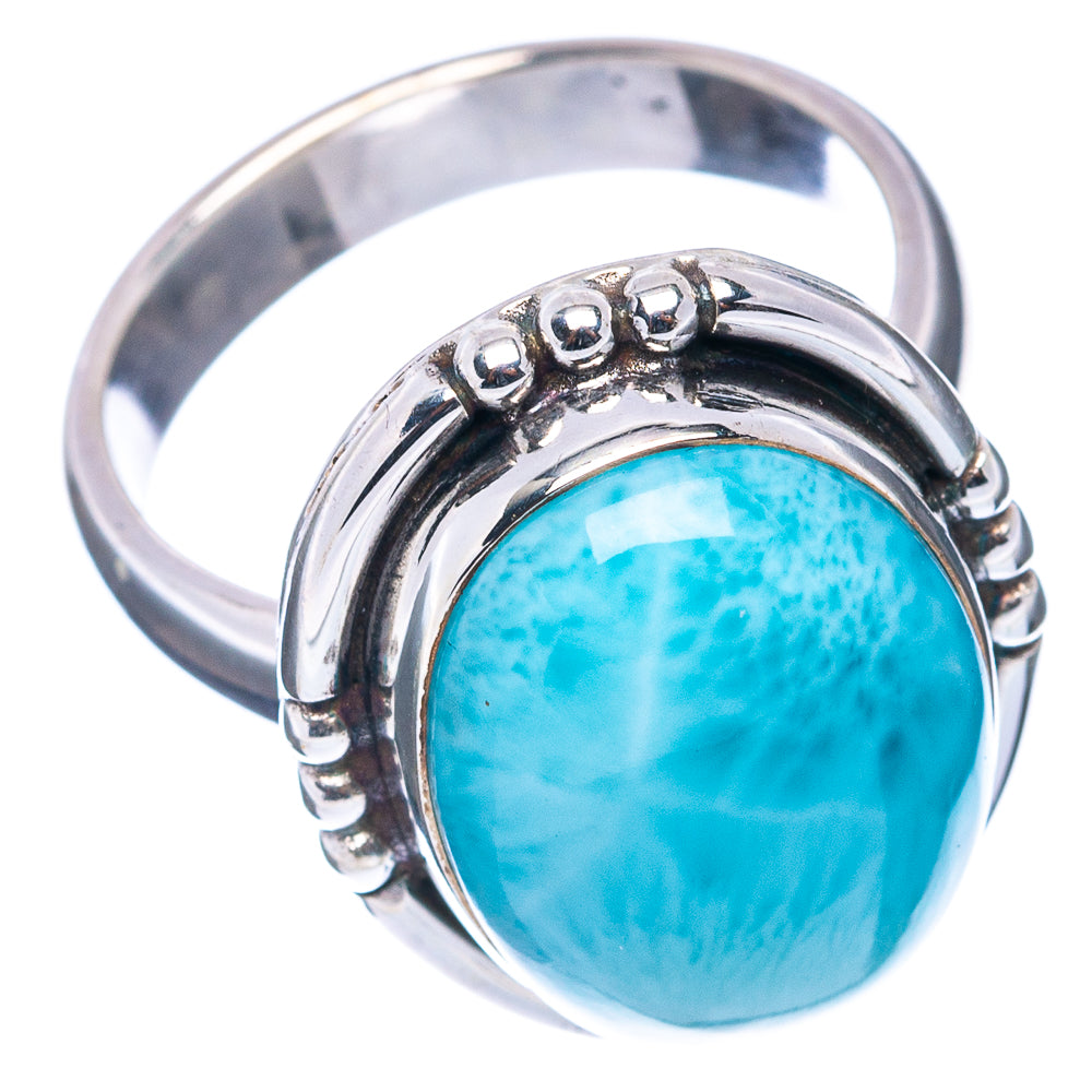 Premium Rare Larimar Ring Size 7 (.925 Sterling Silver)