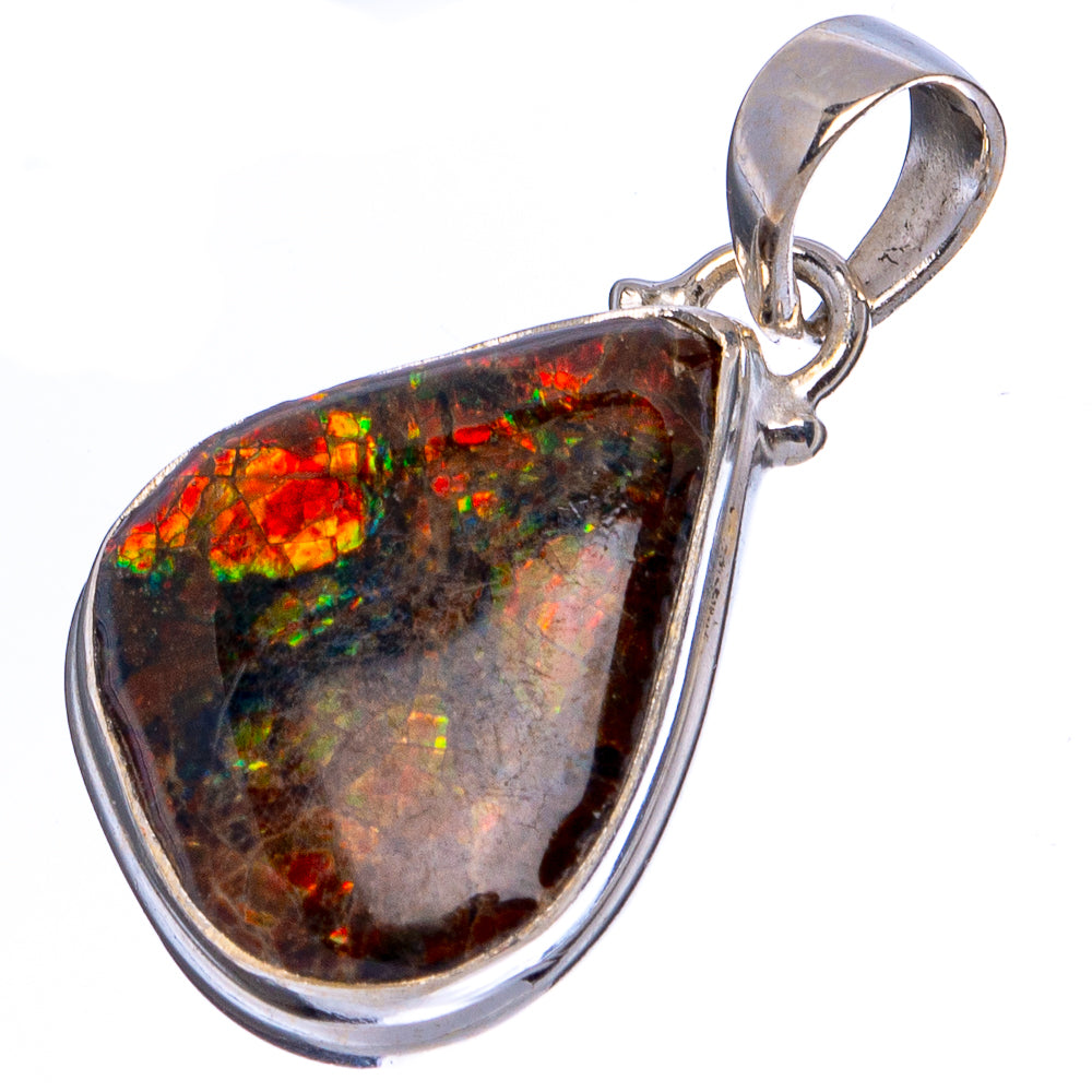 Rare Canadian Ammolite Pendant 1 1/4" (.925 Sterling Silver)