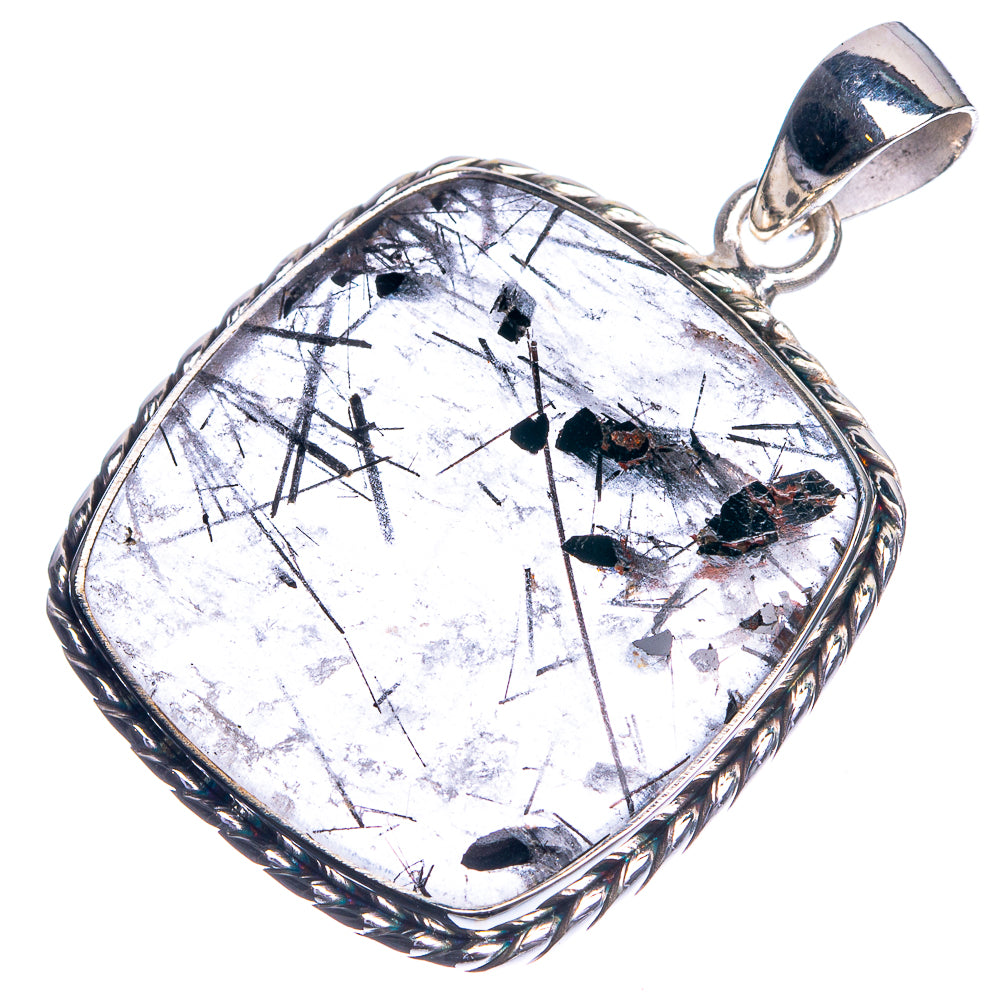 Tourmalinated Quartz 925 Sterling Silver Pendant 1 5/8"