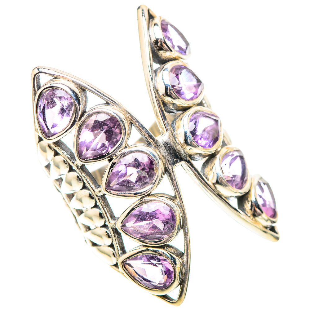 Large Faceted Amethyst Ring Size 6.5 (925 Sterling Silver) RING139089