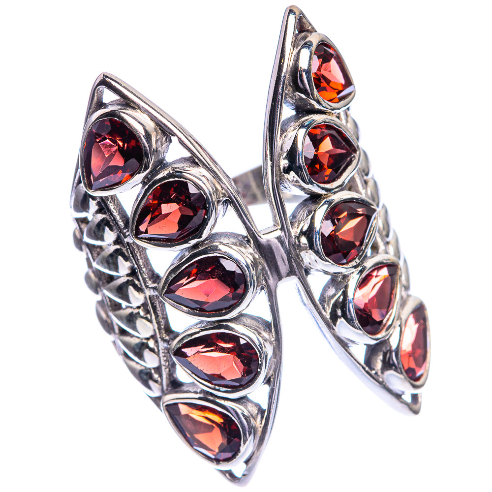 Large Garnet Ring Size 8.5 (925 Sterling Silver) R144180