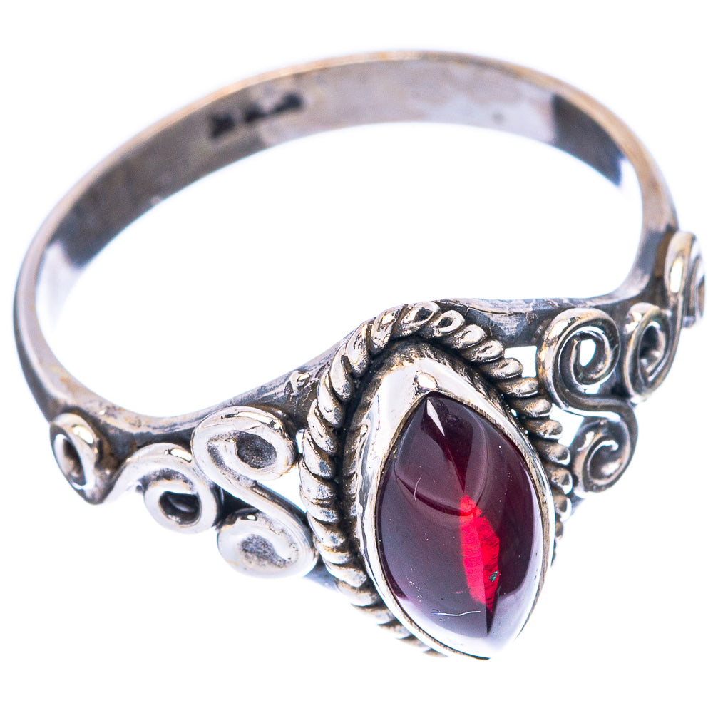 Garnet Dainty Ring Size 7.75 (925 Sterling Silver) R5792