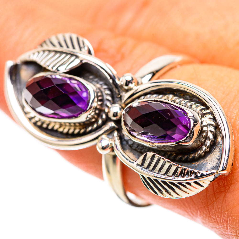 Large Faceted Amethyst Ring Size 9.25 (925 Sterling Silver) RING138886