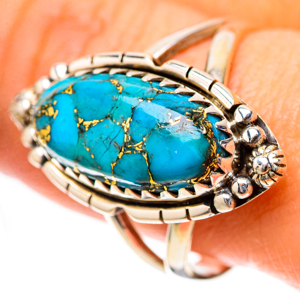 Blue Copper Composite Turquoise Ring Size 10 (925 Sterling Silver) RING139737