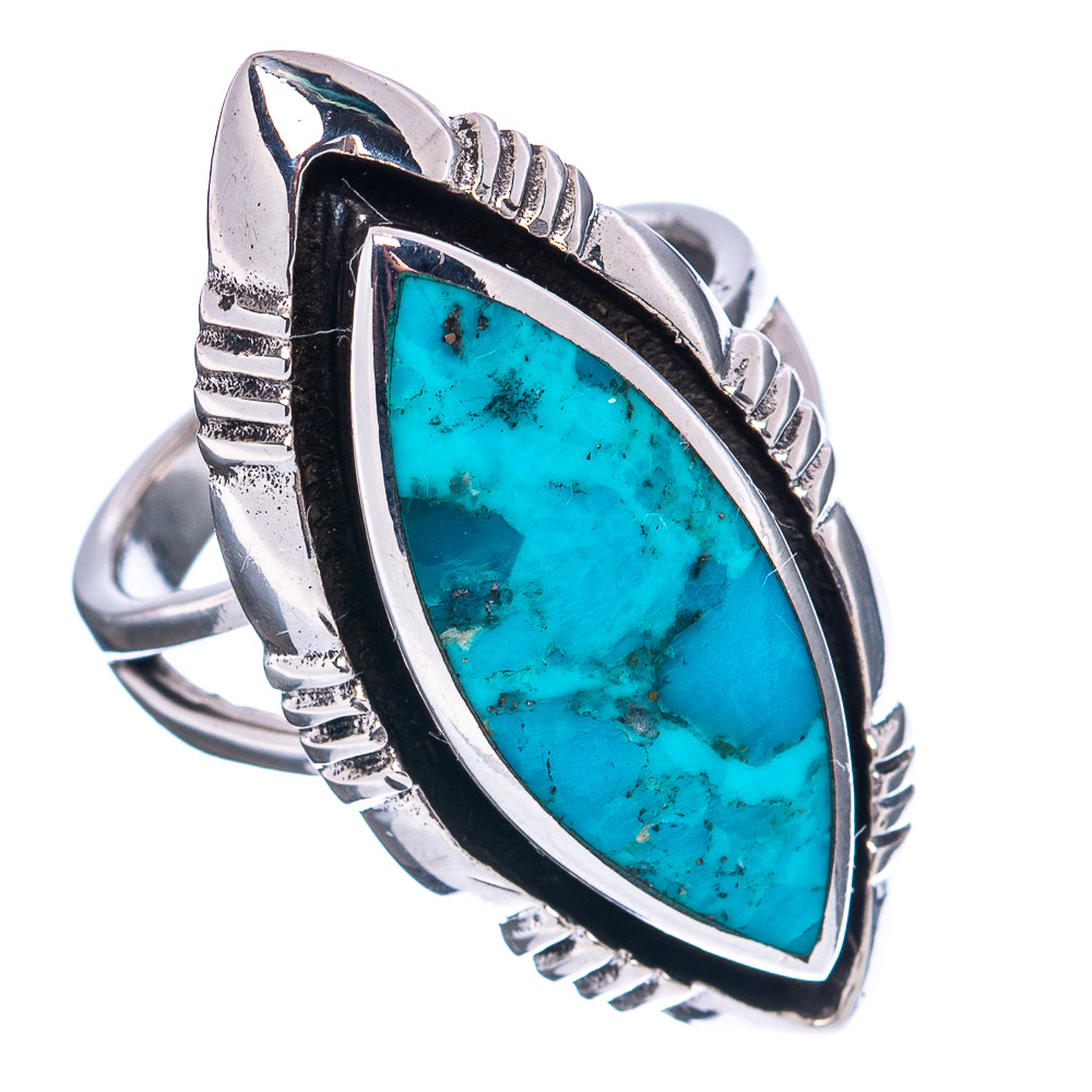 Native Style Mohave Turquoise Ring Size 7 (.925 Sterling Silver)