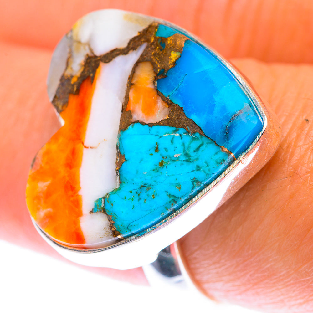 Spiny Oyster Turquoise Ring Size 7.75 (925 Sterling Silver) RING139932
