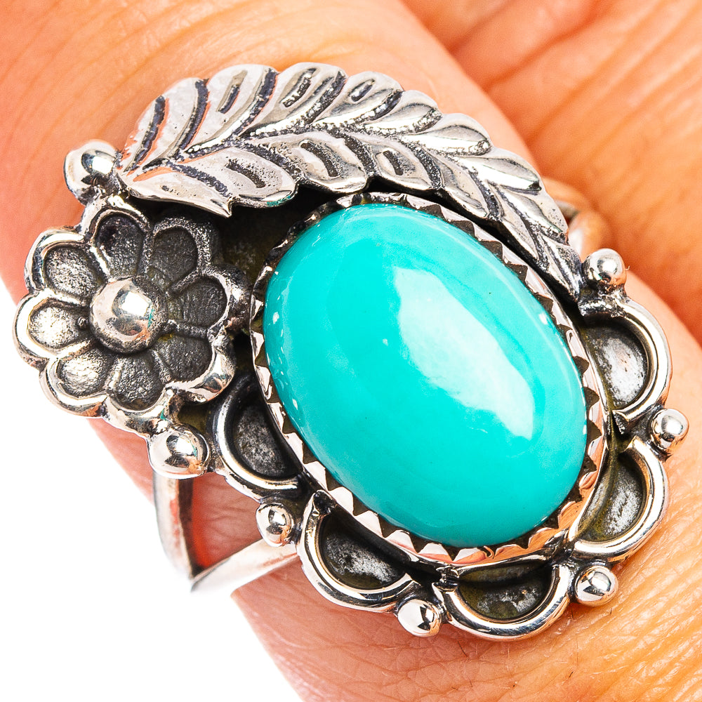 Native Style Kingman Turquoise Ring Size 8 (.925 Sterling Silver)