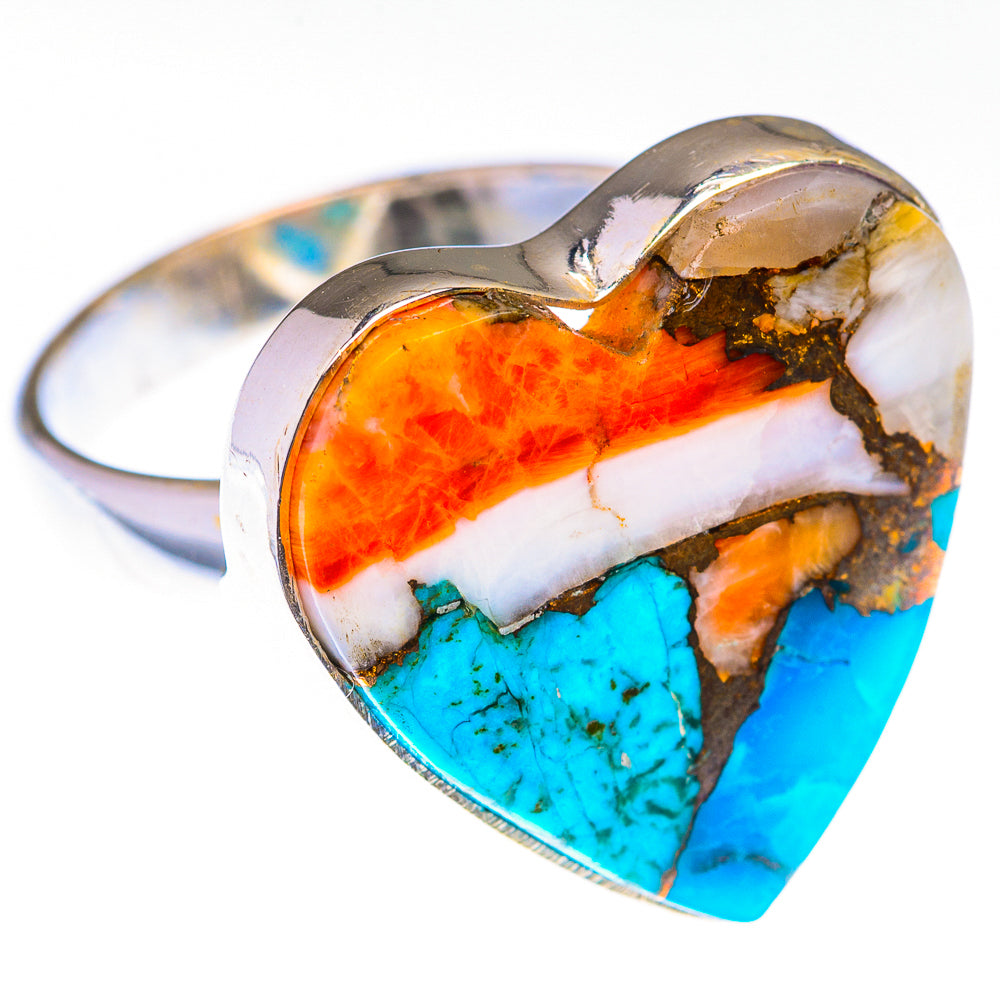 Spiny Oyster Turquoise Ring Size 7.75 (925 Sterling Silver) RING139932