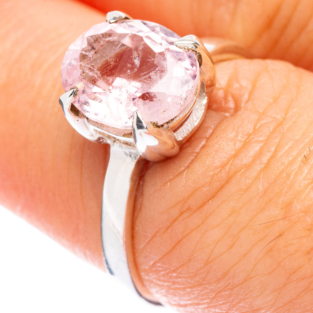 Rare Faceted Morganite Ring Size 7 (925 Sterling Silver) R146790