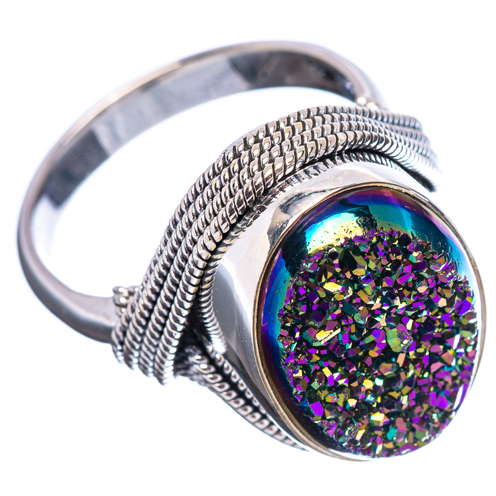 Premium Titanium Druzy Ring Size 8.75 (.925 Sterling Silver)