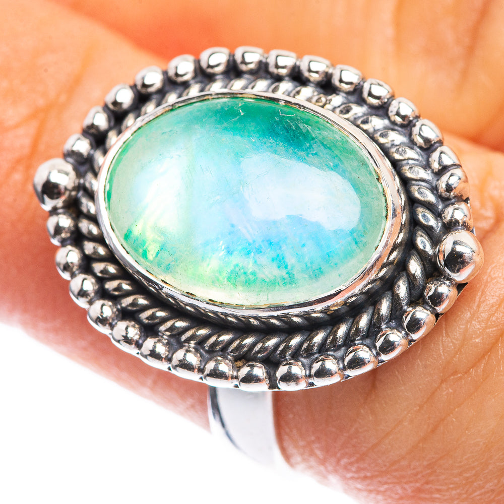 Green Moonstone Ring Size 6.75 (925 Sterling Silver) R142377