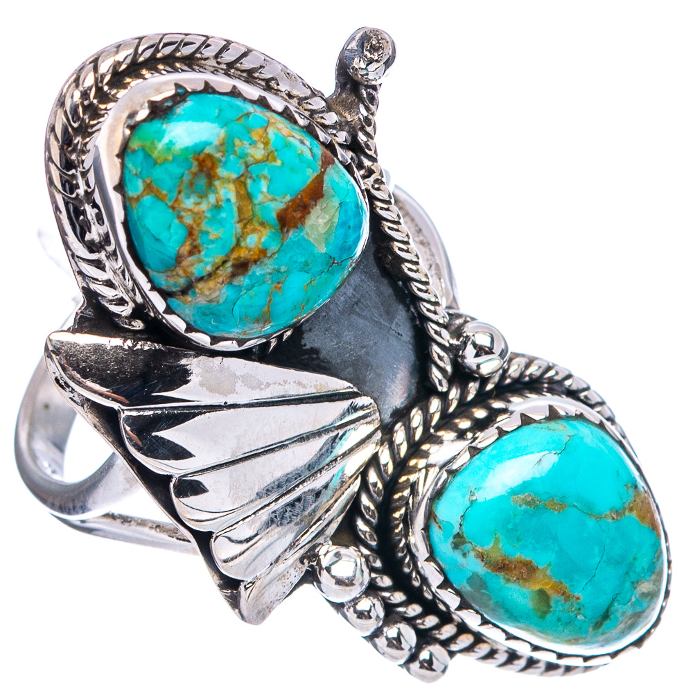 Native Style Mohave Turquoise Ring Size 6.5 (.925 Sterling Silver)