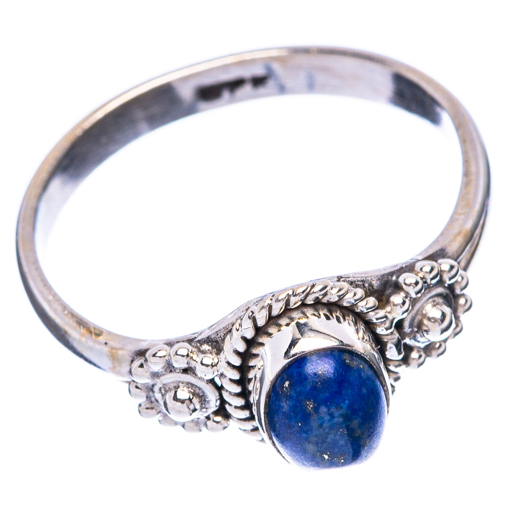 Lapis Lazuli Dainty Ring Size 7.75 (925 Sterling Silver) R5992