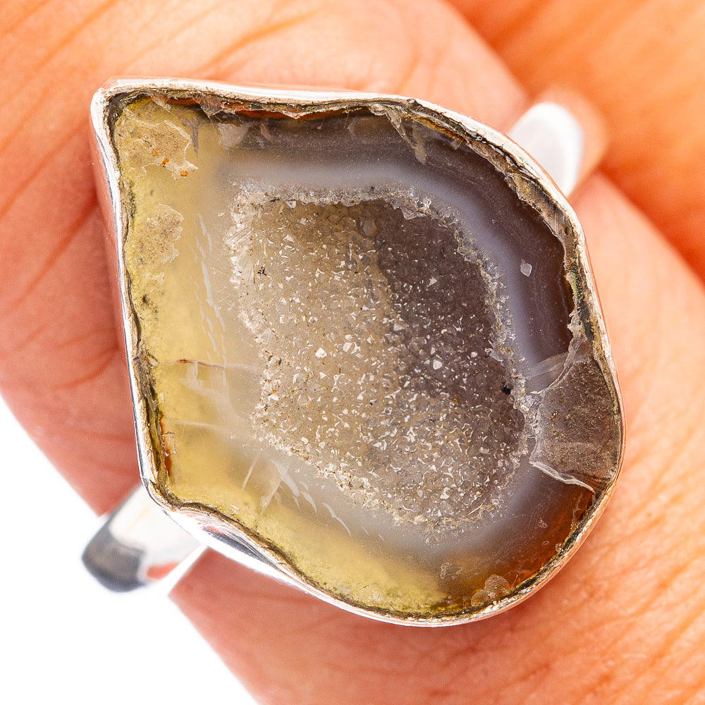 Coconut Druzy Ring Size 9 (.925 Sterling Silver)