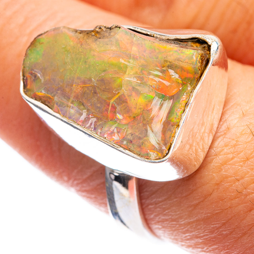 Rough Ethiopian Opal Ring Size 8.5 (925 Sterling Silver) R142983