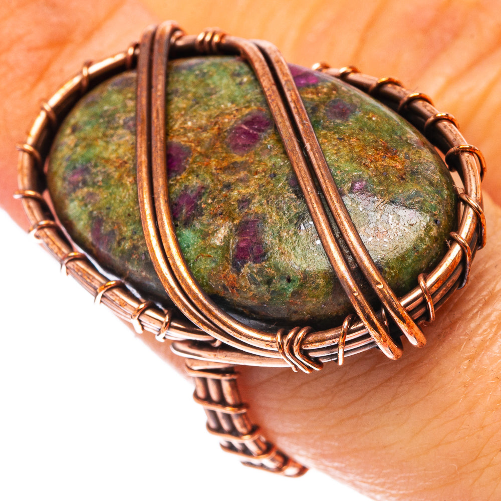 Ruby Fuchsite Ring Size 7.25 (Oxidized Copper)