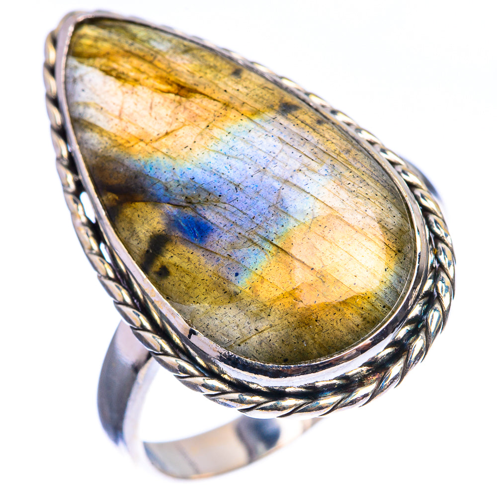 Large Labradorite Ring Size 10.25 (925 Sterling Silver) R143050