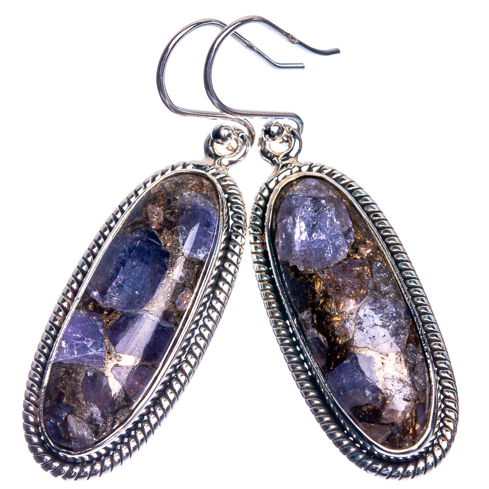 Brecciated Tanzanite 925 Sterling Silver Earrings 1 3/4"