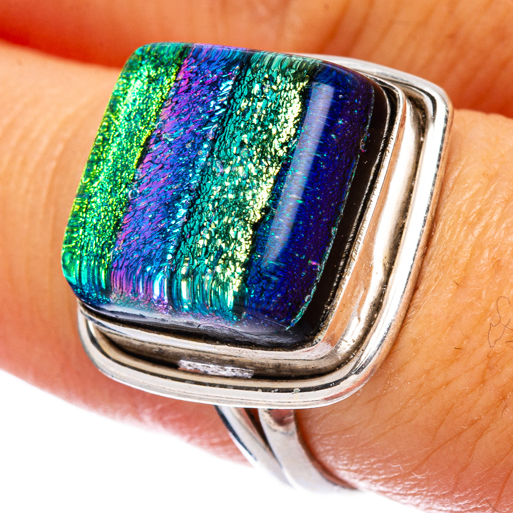 Dichroic Glass Ring Size 7 (925 Sterling Silver) R146506