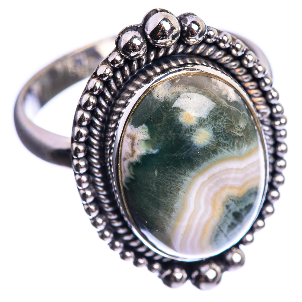 Ocean Jasper 925 Sterling Silver Ring Size 9