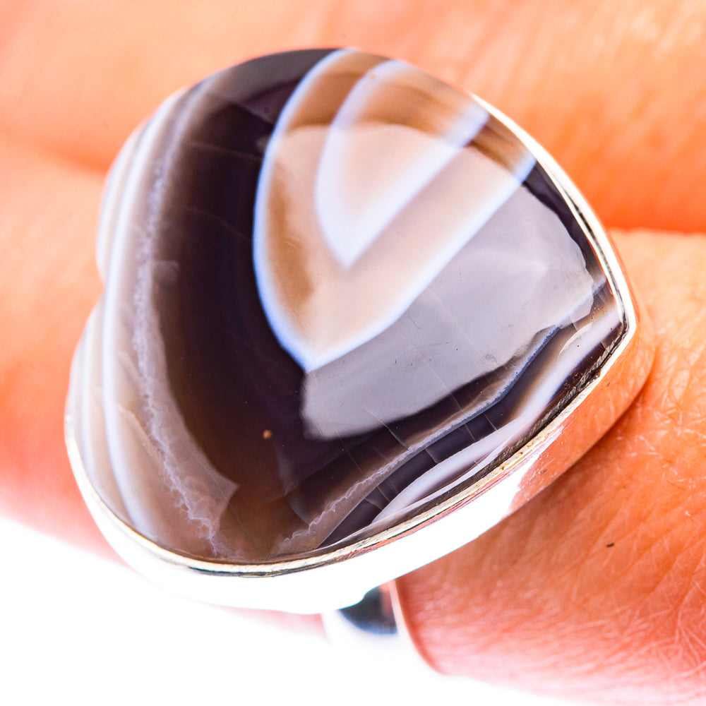 Large Botswana Agate Ring Size 8.5 (925 Sterling Silver) RING140248