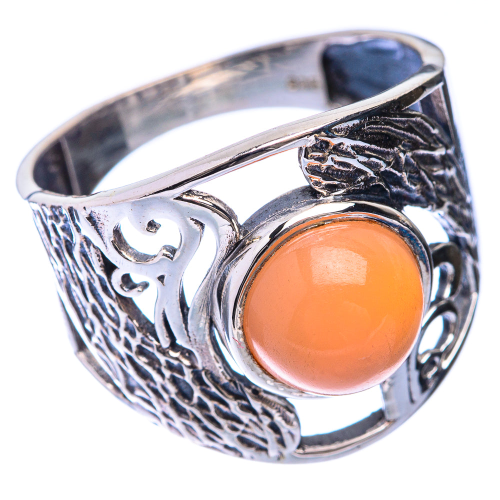 Peach Moonstone Ring Size 9 (925 Sterling Silver) R141331