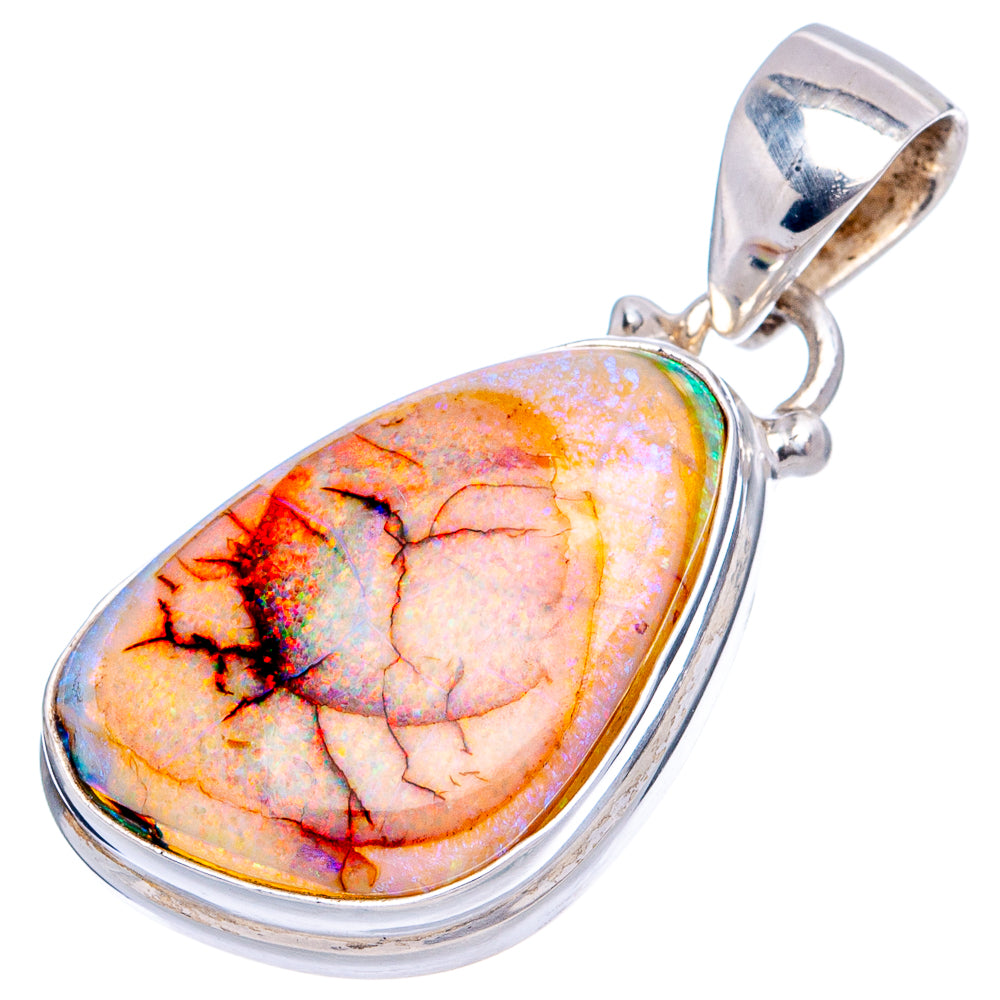 Sterling Opal Pendant 1 1/4" (.925 Sterling Silver)