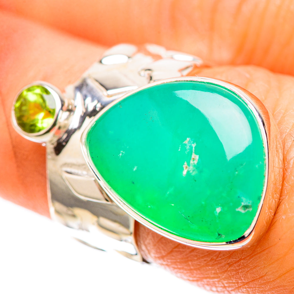 Premium Chrysoprase, Peridot Ring Size 6 (925 Sterling Silver) RING138119