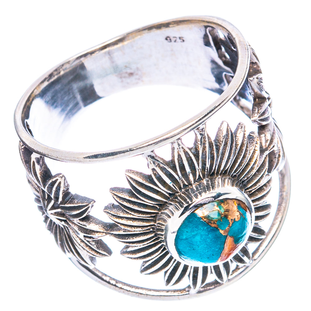 Blue Copper Composite Turquoise Ring Size 8.5 (925 Sterling Silver) R4783