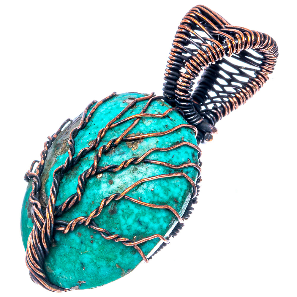 Turquoise Tree of Life Pendant 1 5/8" (Oxidized Copper)