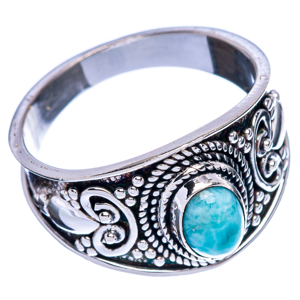 Rare Larimar Ring Size 8 (925 Sterling Silver) R146399