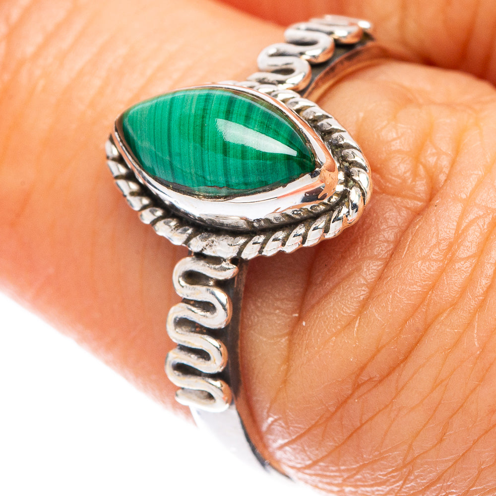Malachite Ring Size 7.25 (925 Sterling Silver) R5659
