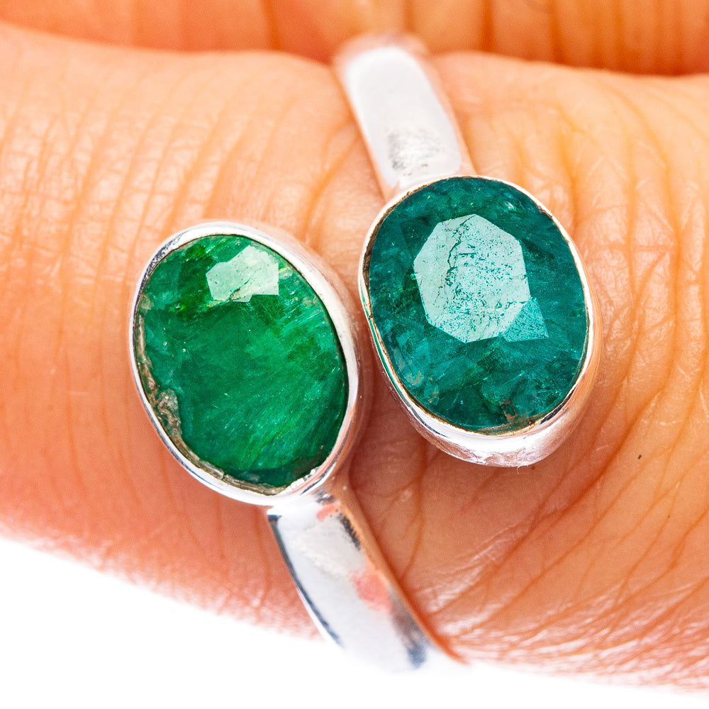 Green Sillimanite  Dainty Ring Size 7 Adjustable (925 Sterling Silver) R5125