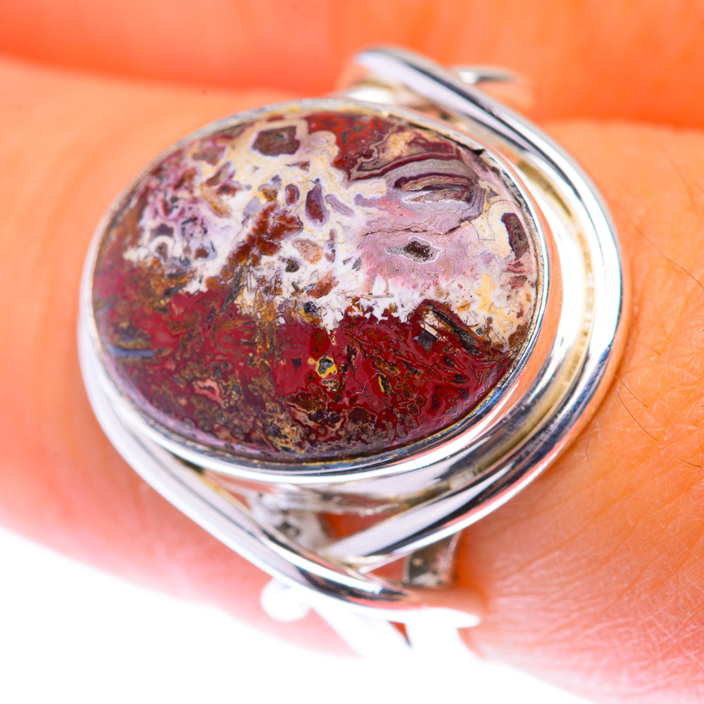 Crazy Lace Agate Ring Size 8 (925 Sterling Silver) RING139880