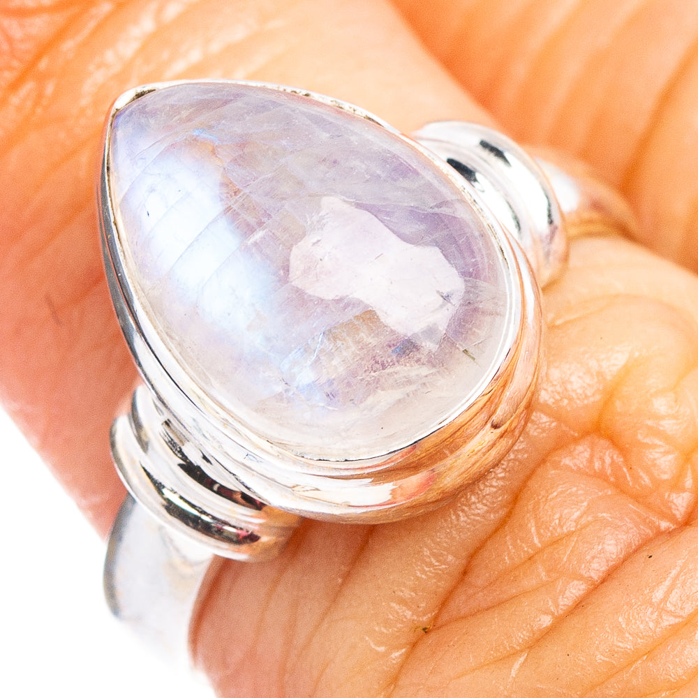 Rainbow Moonstone Ring Size 6 (.925 Sterling Silver)