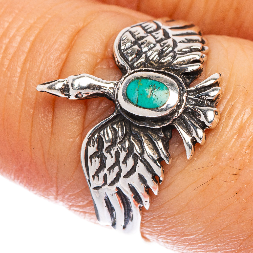 Arizona Turquoise Bird Ring Size 7.5 (925 Sterling Silver) R1099