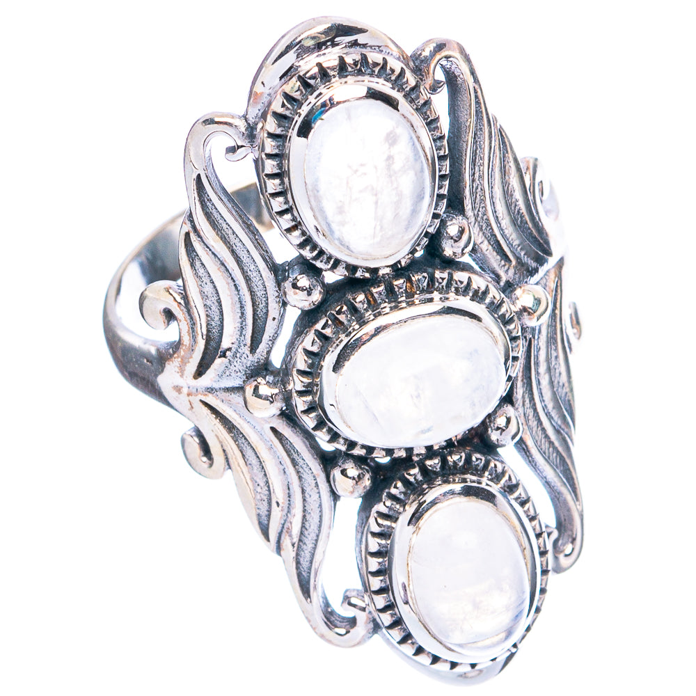 Rainbow Moonstone Ring Size 8.5 (925 Sterling Silver) R4847