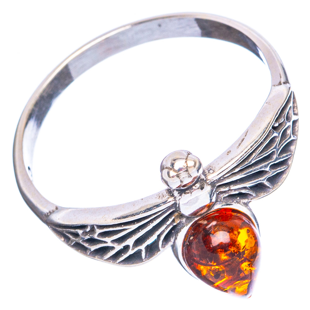 Baltic Amber Honey Bee Ring Size 6.75 (.925 Sterling Silver)