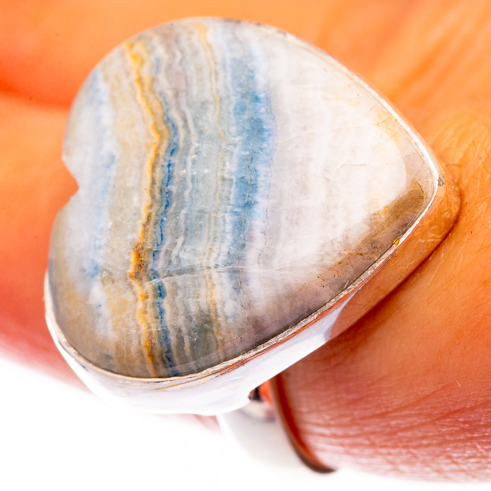 Blue Scheelite Ring Size 7.5 (925 Sterling Silver) R140749